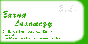 barna losonczy business card